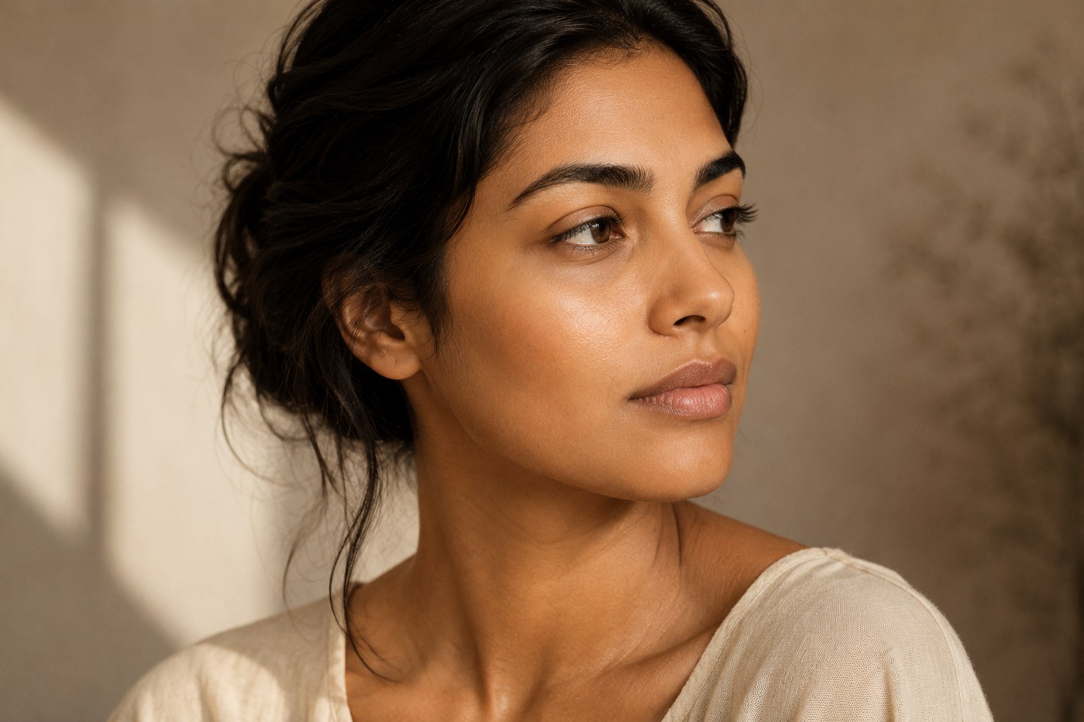 Under-eye area on a deeper skin tone