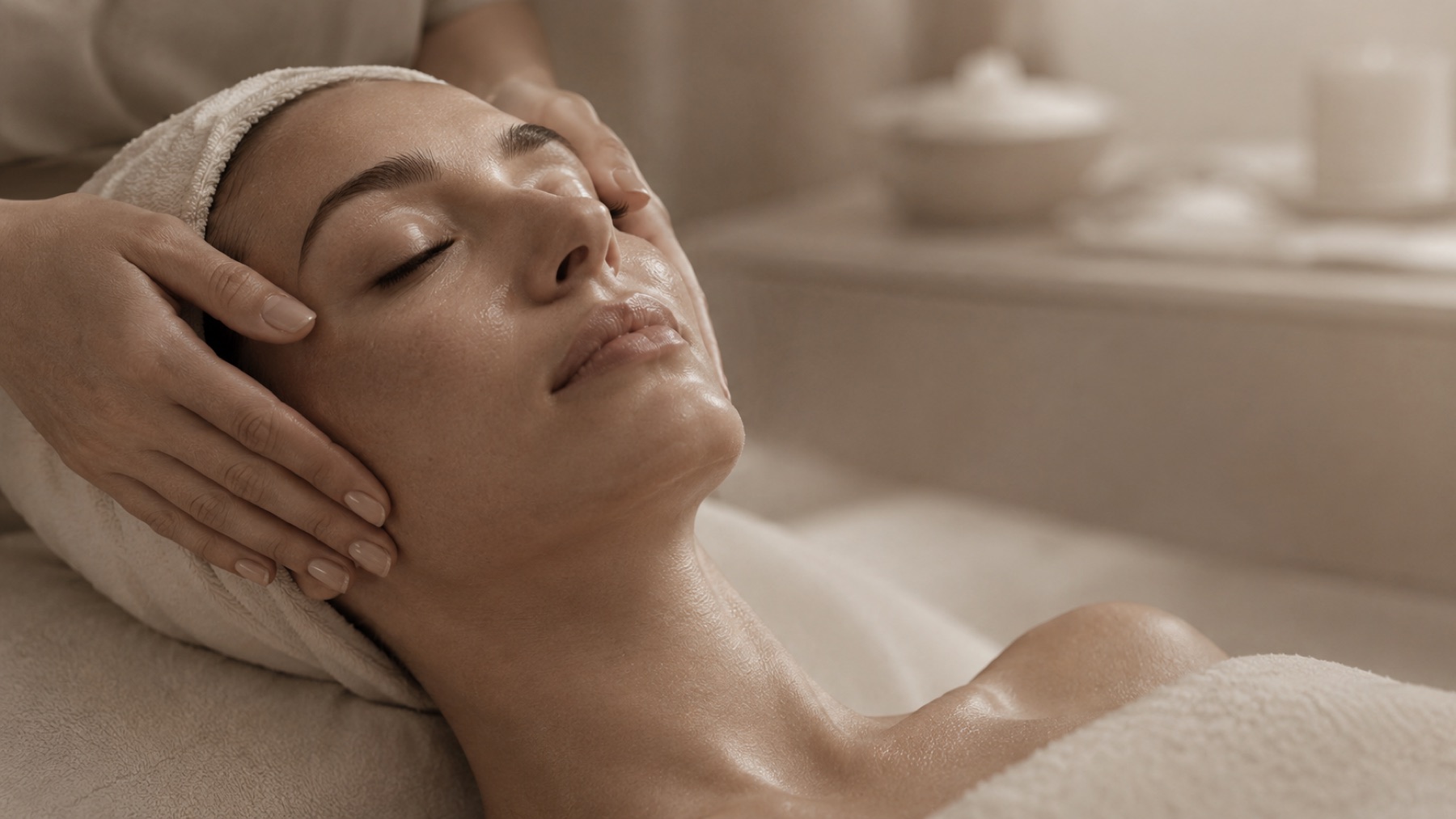 A facial in progress