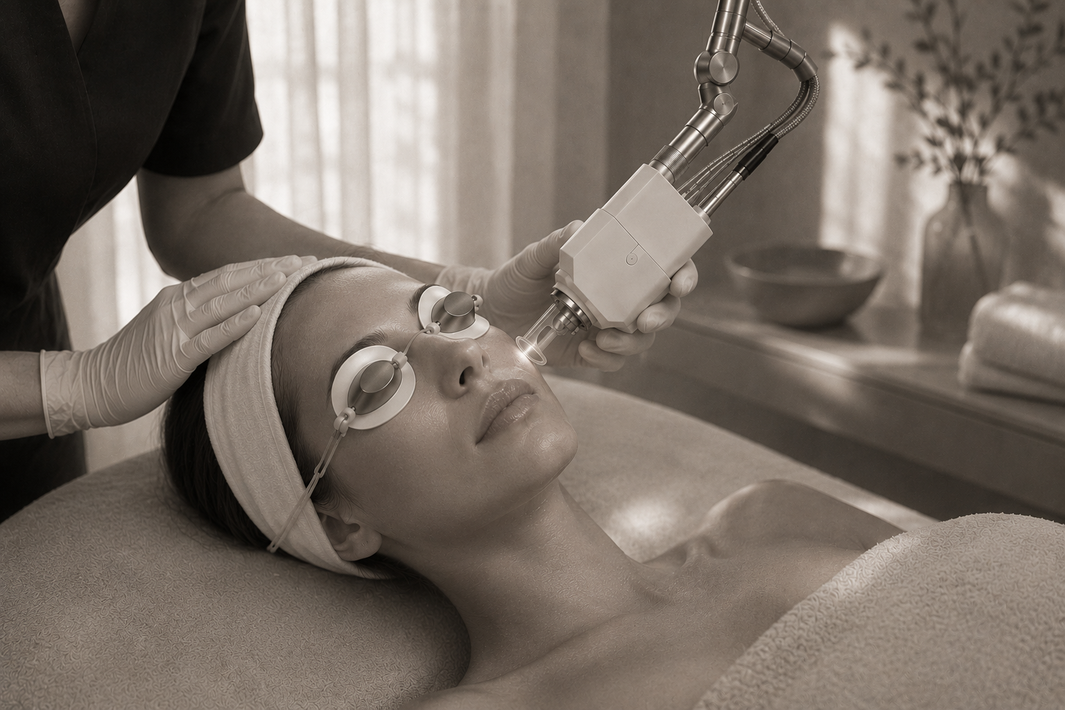 CO2 Fraxel Laser treatment in progress at SkinMedics Pyrmont